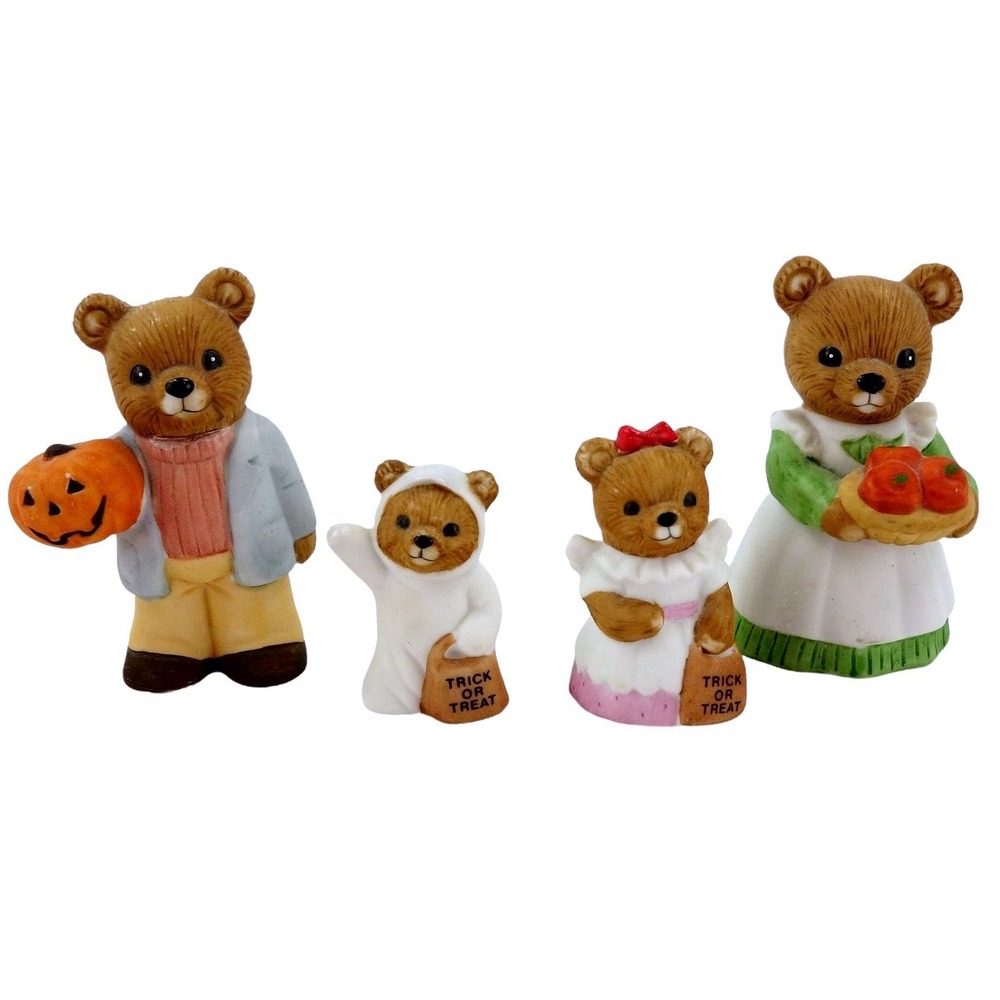 VintageVintage Homco Halloween Trick or Treat Teddy Bear Family Figurines #5209